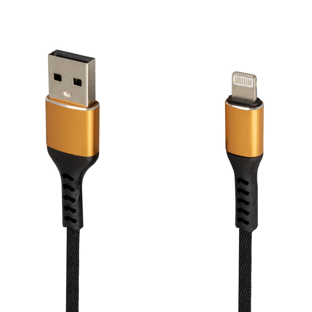 WK-22025 USB TO LIGHTNING ÖRGÜLÜ SİYAH ŞARJ KABLOSU (NO:14) (4767) - Lisinya