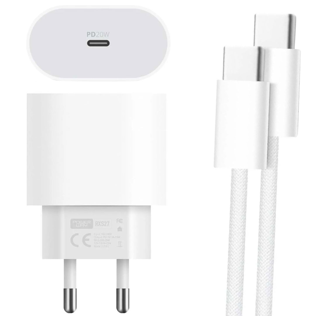 20 WATT TYPE-C ŞARJ BAŞLIK ADAPTÖRÜ + KABLO SETİ (APPLE 15 PRO-PROMAX UYUMLU) (4767) - Lisinya