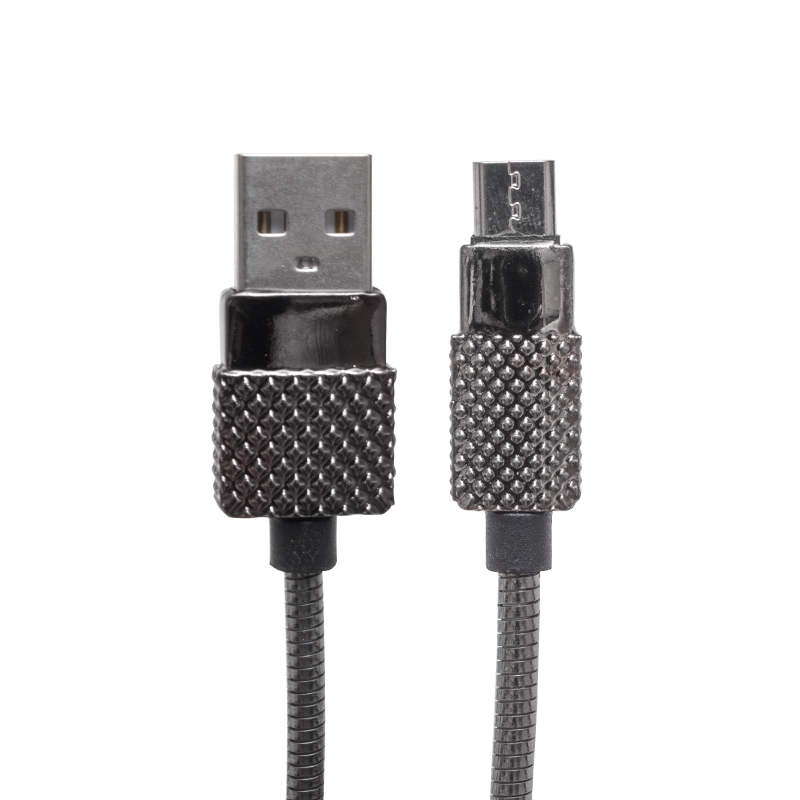 3 AMPER METAL YAYLI MICRO USB DATA VE ŞARJ KABLOSU 1 METRE (4767) - Lisinya