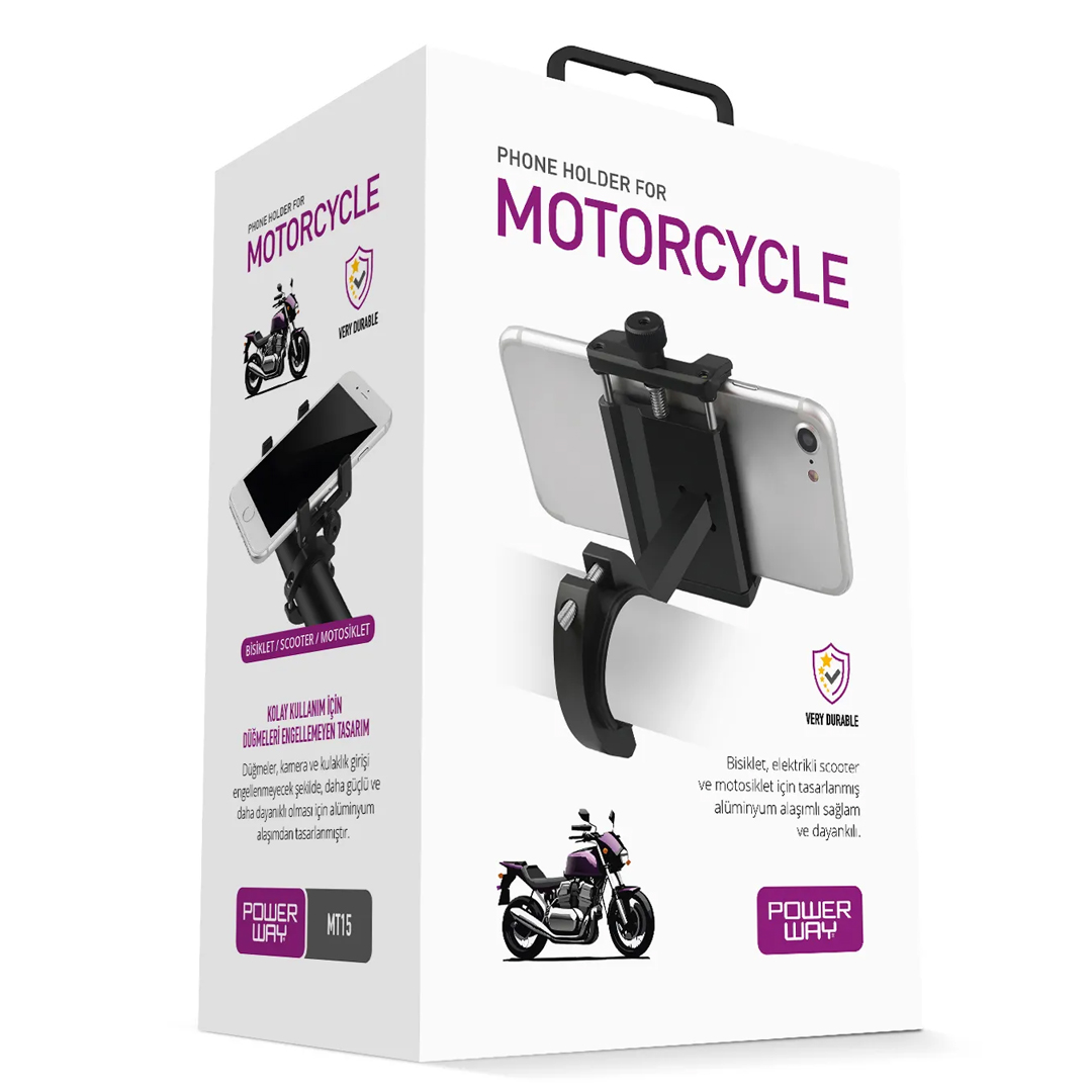 MT15 MOTOSİKLET BİSİKLET SCOOTER İÇİN DAYANIKLI GİDON UYUMLU CNC ALÜMİNYUM TELEFON TUTUCU (4767) - Lisinya