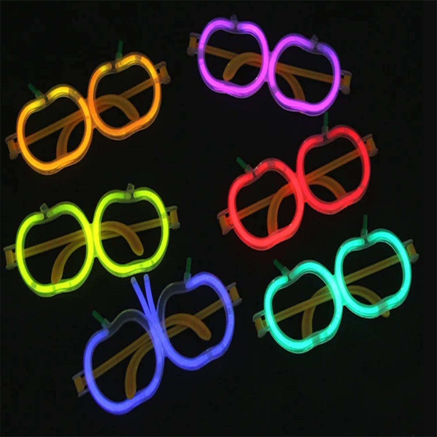 Glow Stick Elma Gözlük - Glow Partisi Gözlüğü - Glow Stick Gözlük 12 Adet (4767) - Lisinya