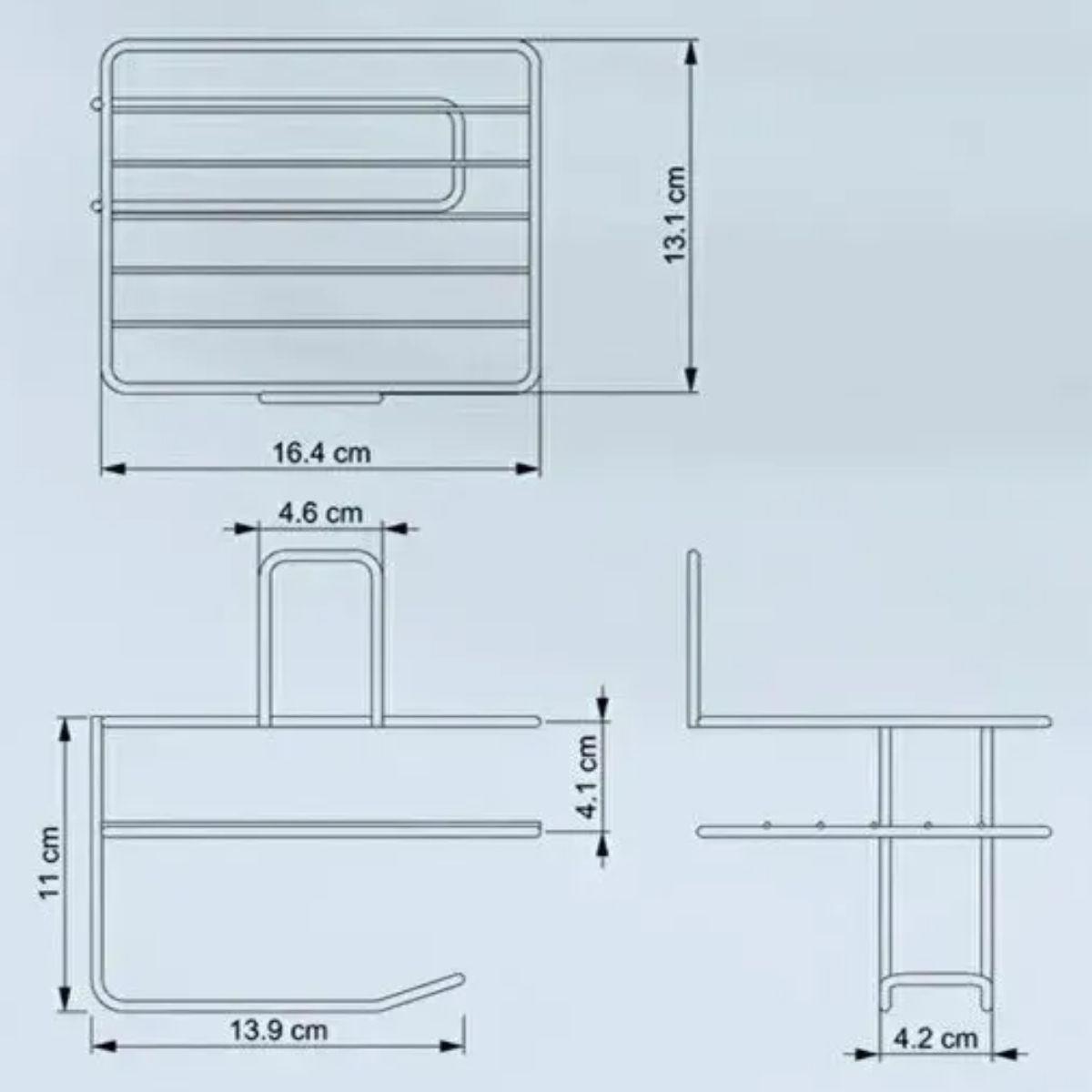 Kendiliğinden Yapışkanlı Tuvalet Kağıdı Tutacağı ve Yedek Raf - Siyah Modern Metal Tasarım (4767) - Lisinya