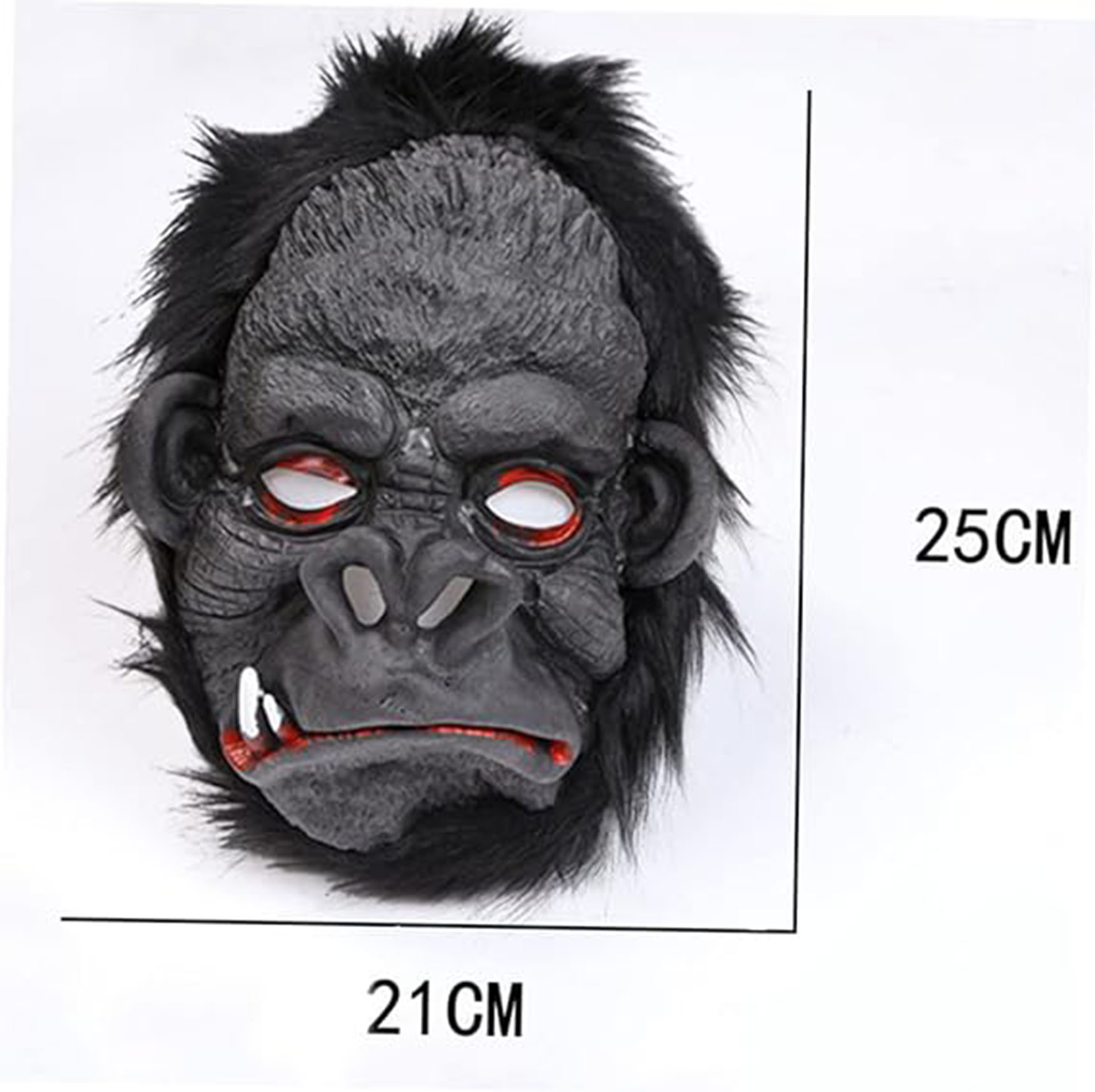 Lateks Goril Maskesi Maymun Maskesi Et Maskesi Orangutan Siyah Saçlı 4 No (4767) - Lisinya