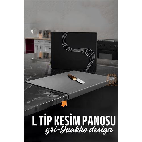 Lisinya Köşeli Kesim Panosu GRİ Kesim Tahtası Jaakko Design - Lisinya