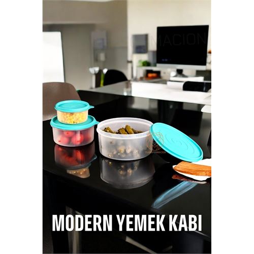 Lisinya Lifewit Yemek Kabı 3 lü Set Modern Bento Sefer Tası Seti MAVİ - Lisinya