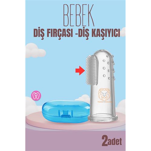 Lisinya Bebek Diş Fırçası Diş Kaşıyıcı Silikon Kutulu 2 li SET - Lisinya