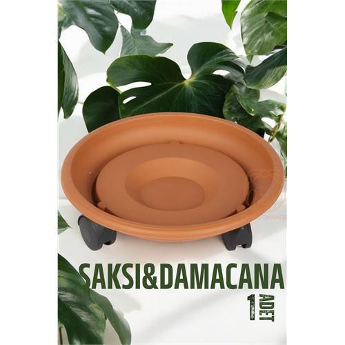 Lisinya Tekerlekli Saksı Altığı 37 CM KAHVE - Lisinya