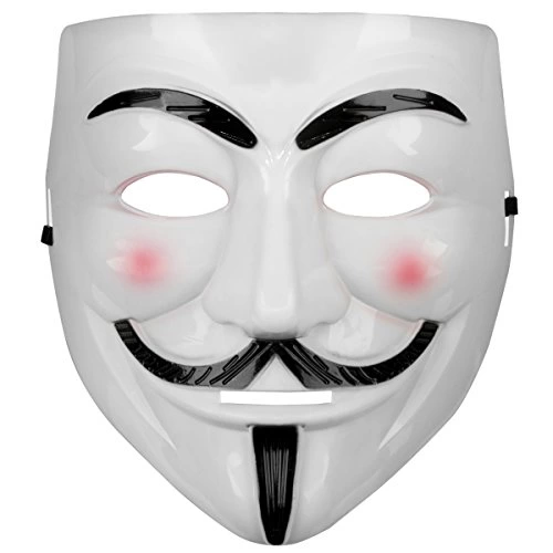 Beyaz Renk Pembe Yanaklı İthal V For Vendetta Maskesi - Lisinya