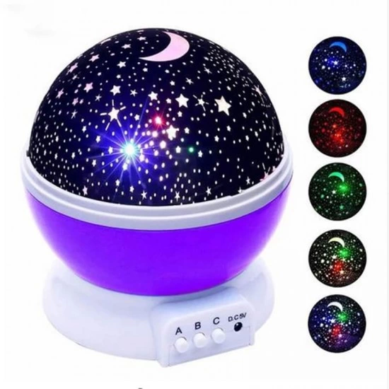 Starmaster Klc-03 3 X Kalem Pilli + 5 Volt Yıldız Yansıtmalı Küre Tip Gece Lambası - Lisinya