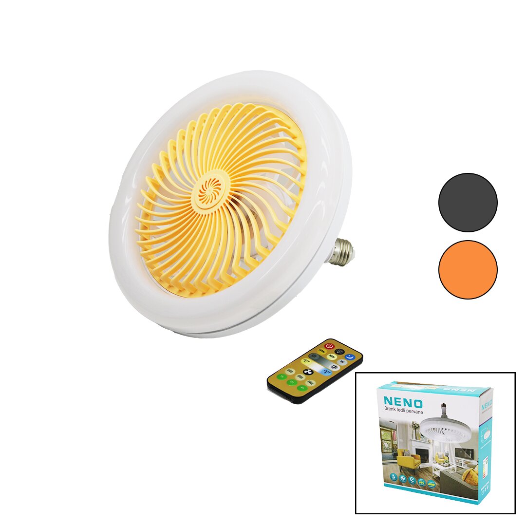 PERVANELİ 3 RENK LEDLİ KUMANDALILAMBA AMPUL OYNAR BAŞLI DUY ÇAP:15CM6500LUMEN - 3200K (4767) - Lisinya