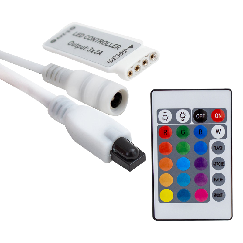 MİNİ 24 TUŞLU 5 VOLT - 12 VOLT - 24 VOLT - 3.2 AMPER KUMANDALI RGB LED KONTROL CİHAZI (4767) - Lisinya