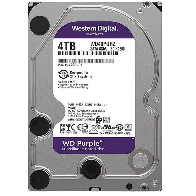 Western Dıgıtal Purple Wd40purz/wd42purz 4 Tb Sata 6gb/s 7/24 Güvenlik Harddısk (4172)