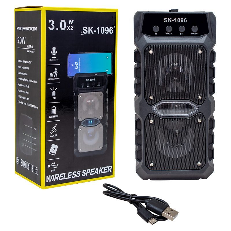 20 Watt Usb/sd/aux/fm/bluetooth Destekli Mikrofon Girişli Taşınabilir Hoparlör (4172)