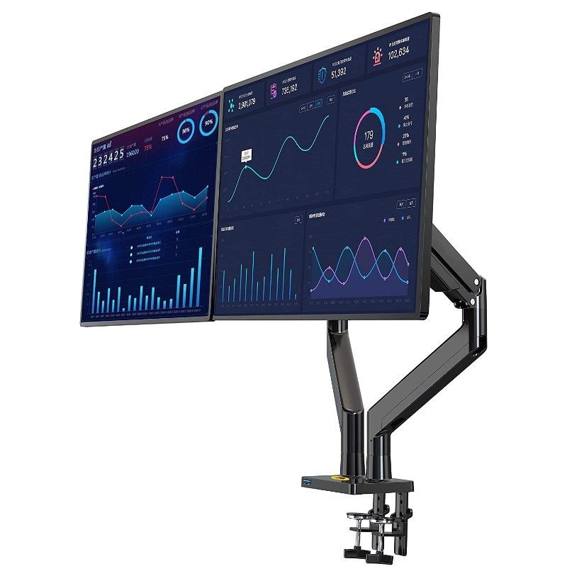 22-32 Amortisörlü Stand Çift Kol Lcd / Led Monitör Tutucu Stand Askı Aparatı (4172)