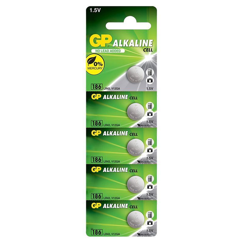 Gp 186 Lr43 Alkalin 1.5v Düğme Pil ( (186f-2c5) 5li Paket (4172)