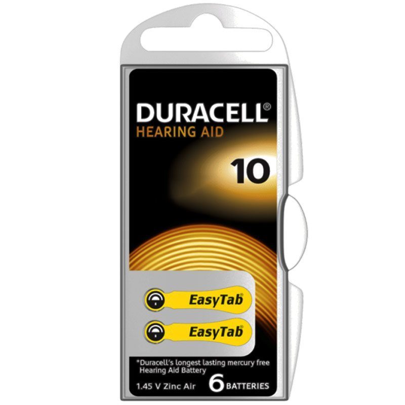 Duracell 10 No Kulaklık Pili 6lı Paket (4172)