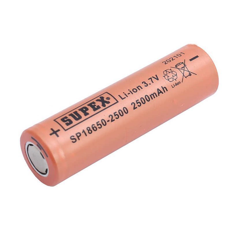 Supex 18650-2500 3.7v 2500 Mah Düz Kafa Lı-ıon Pil (4172)