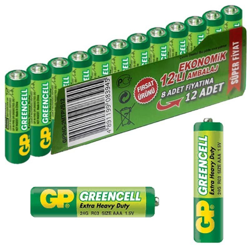 Gp 24g-greencell 12li Paket İnce Kalem Pil (12li Fiyat) Gp 24g-2mtpvs12 (4172)