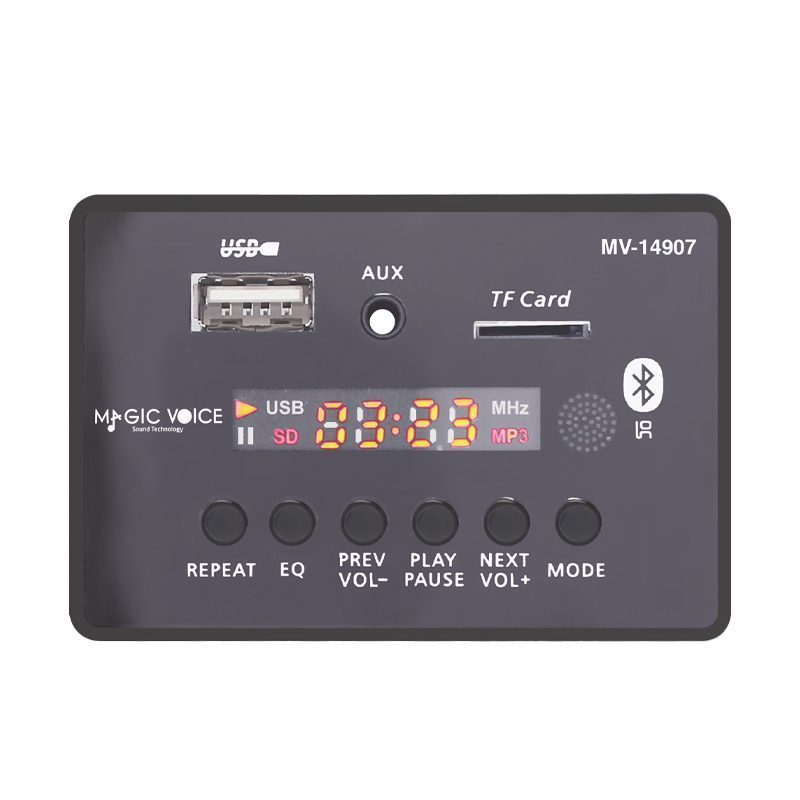 Magicvoice Mv-14907 Usb/sd/mıc/aux/bluetooth Kumandalı Ekranlı Oto Teyp Çevirici Dijital Player Board (4172)