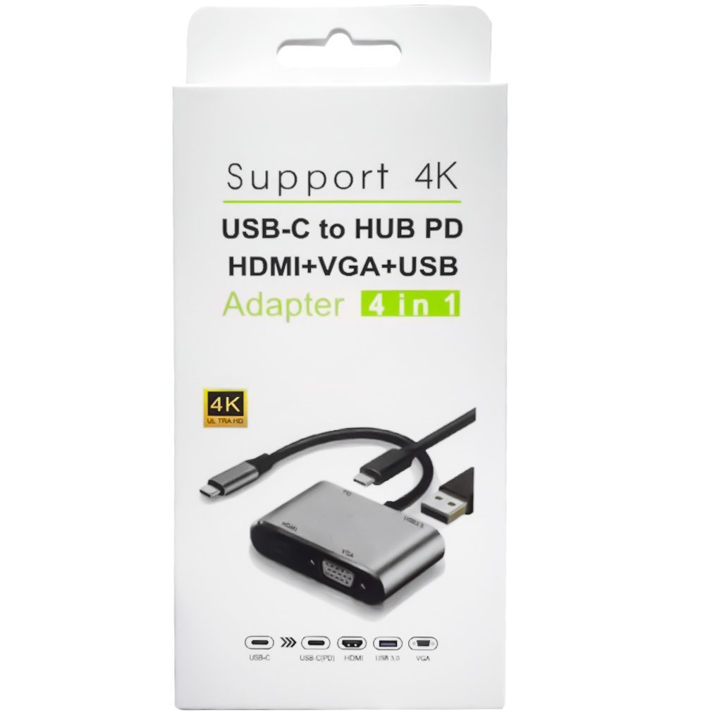 Usb Type-c To Hdmı-vga-usb-type C 4ın1 Adaptör (4172)