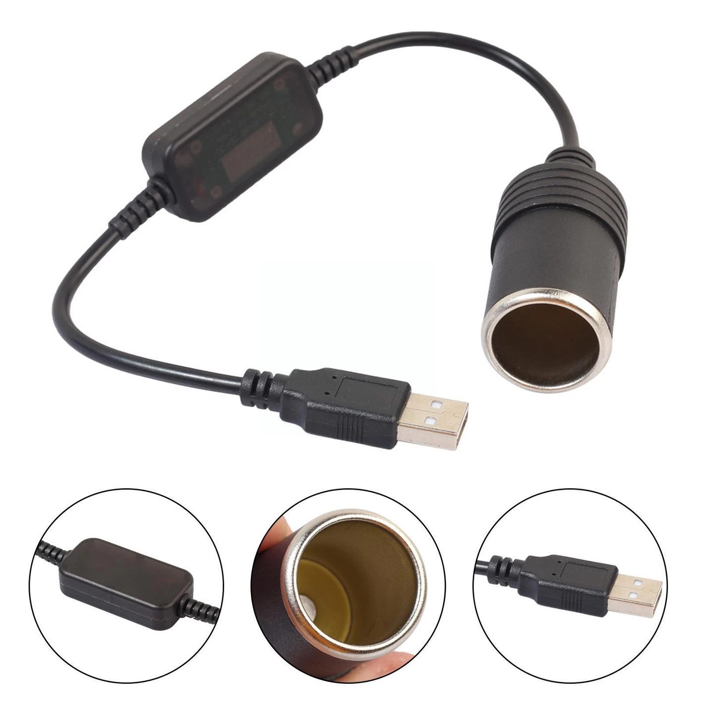 Usb 2.0 5 Volt - 2 Amper To 12 Volt - 0.8 Amper Çakmak Fişi Dişi Çevirici (4172)