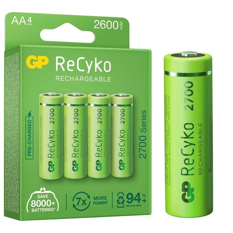 Gp Recyko Aa 2600 Mah Şarjlı 4lü Pil Gp270aahce-2eb4 (gprhc272e001) (4172)