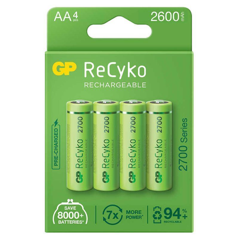 Gp Recyko Aa 2600 Mah Şarjlı 4lü Pil Gp270aahce-2eb4 (gprhc272e001) (4172)