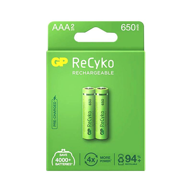 Gp Recyko 650 Mah R03 Aaa Şarjlı 2li İnce Kalem Pil Gp65aaahce-2eb2 (gprhch63e000) (4172)