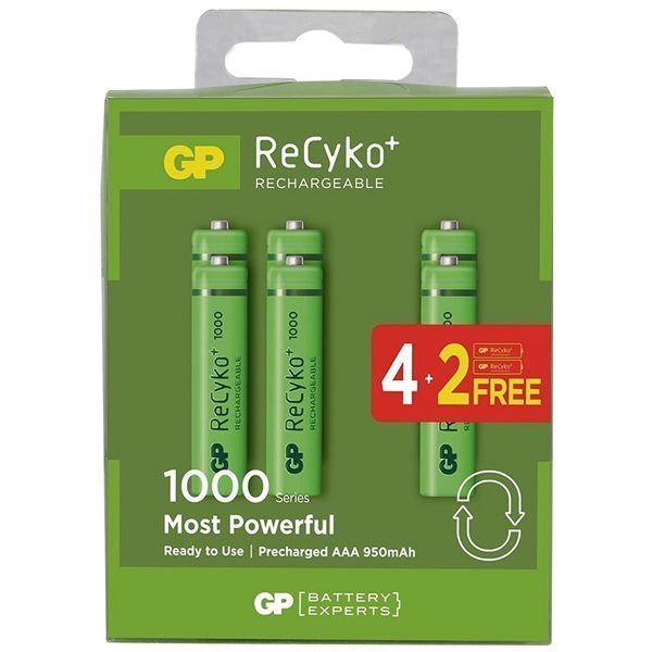 Gp Recyko 950 Mah Aaa İnce 4+2 6lı Şarjlı Pil Paket Fiyatı (4172)