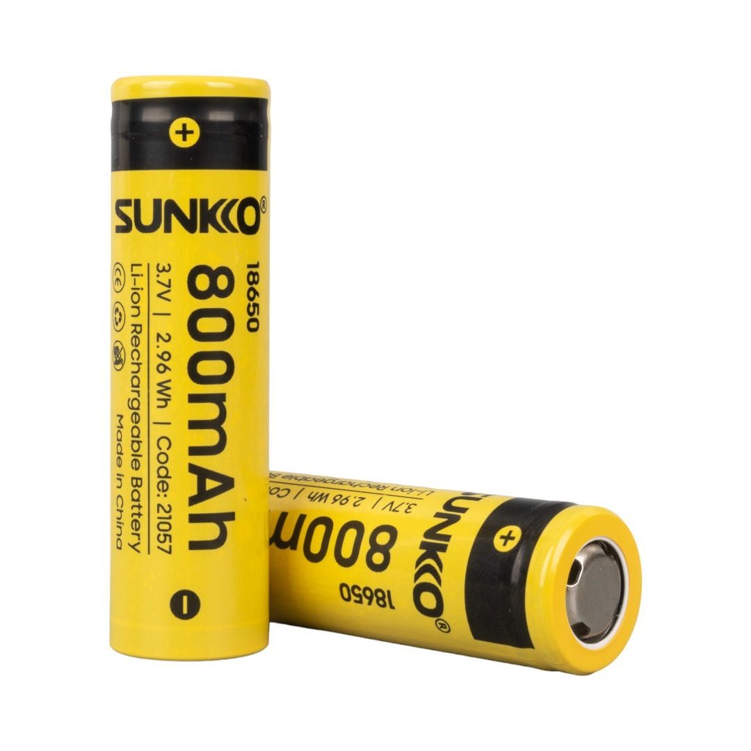 Sunkko 3.7 Volt 800 Mah 18650 Şarj Edilebilir Pil  (2li Paket) (4172)