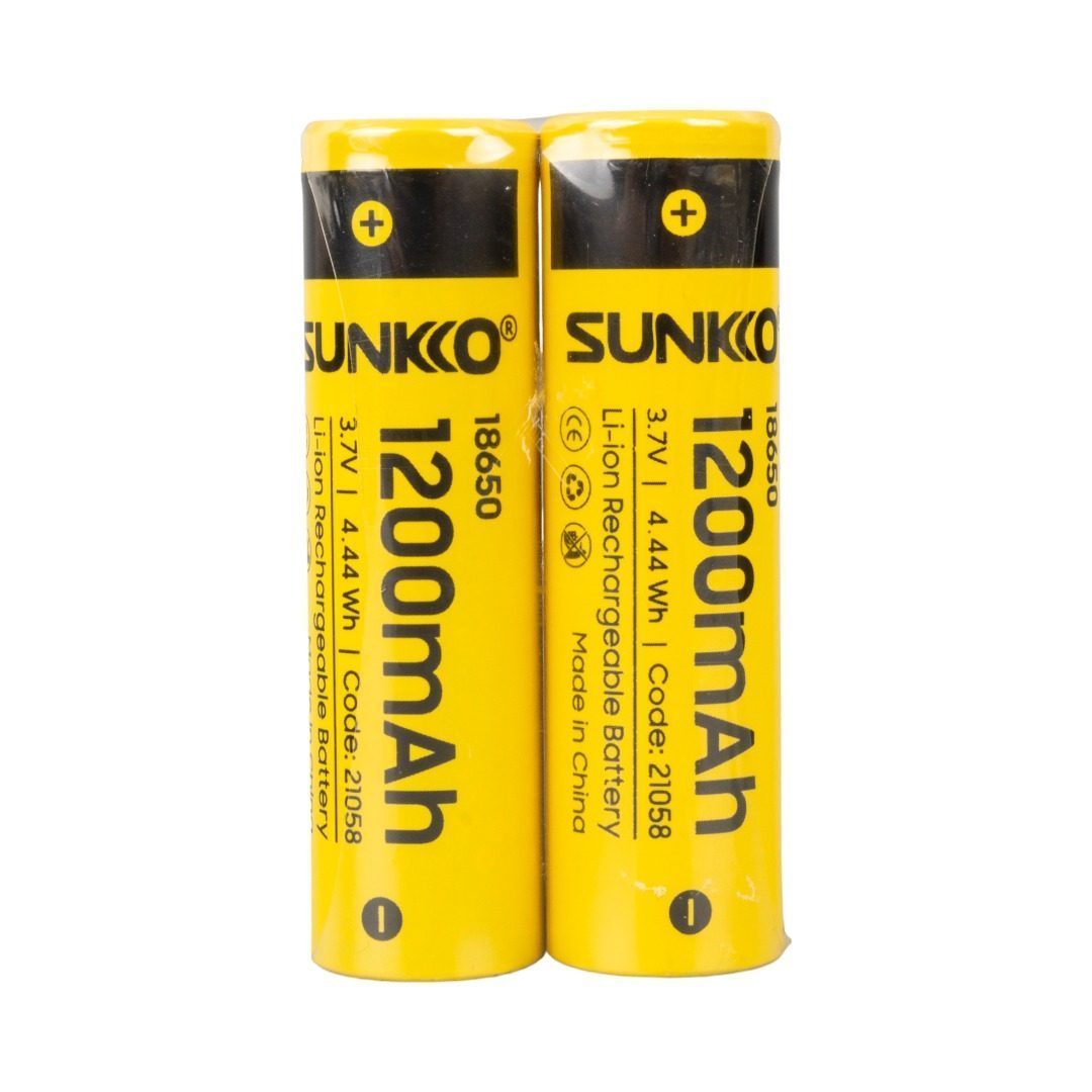 Sunkko 3.7 Volt 1200 Mah 18650 Şarj Edilebilir Pil (2li Paket) (4172)