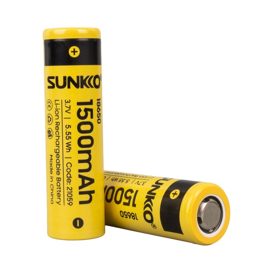 Sunkko 3.7 Volt 1500 Mah 18650 Şarj Edilebilir Pil (2li Paket) (4172)