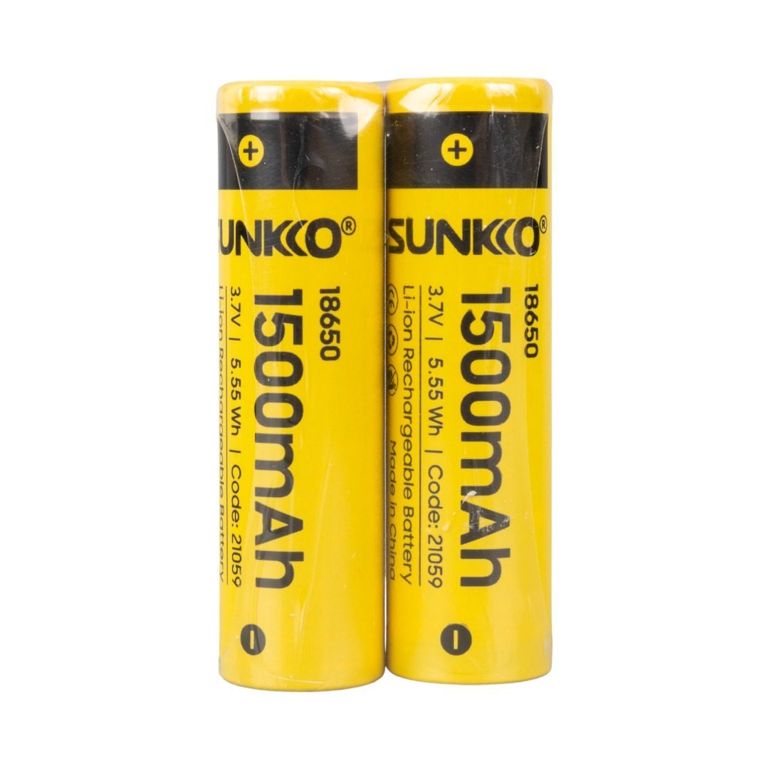 Sunkko 3.7 Volt 1500 Mah 18650 Şarj Edilebilir Pil (2li Paket) (4172)