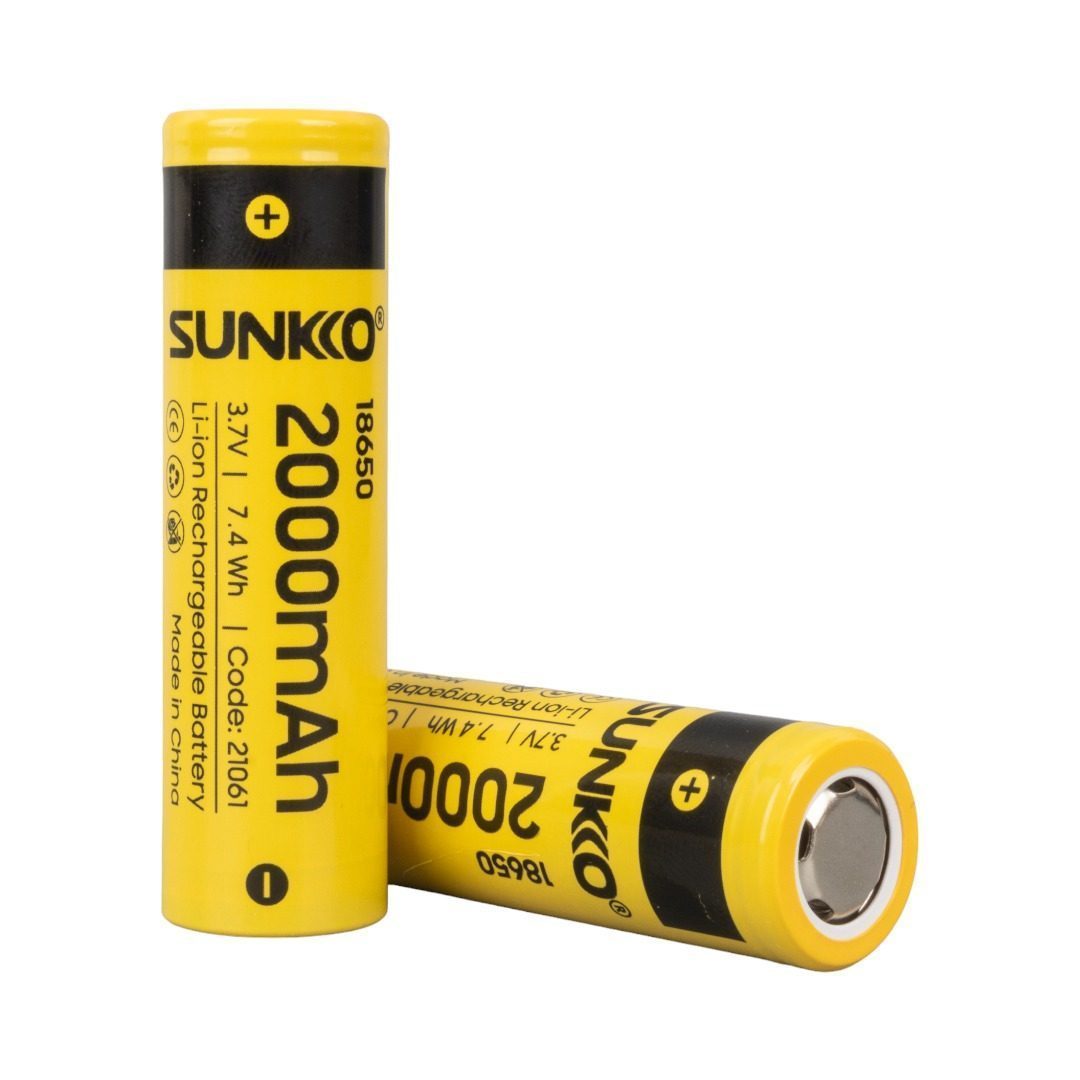 Sunkko 3.7 Volt 2000 Mah 18650 Şarj Edilebilir Pil (2li Paket) (4172)