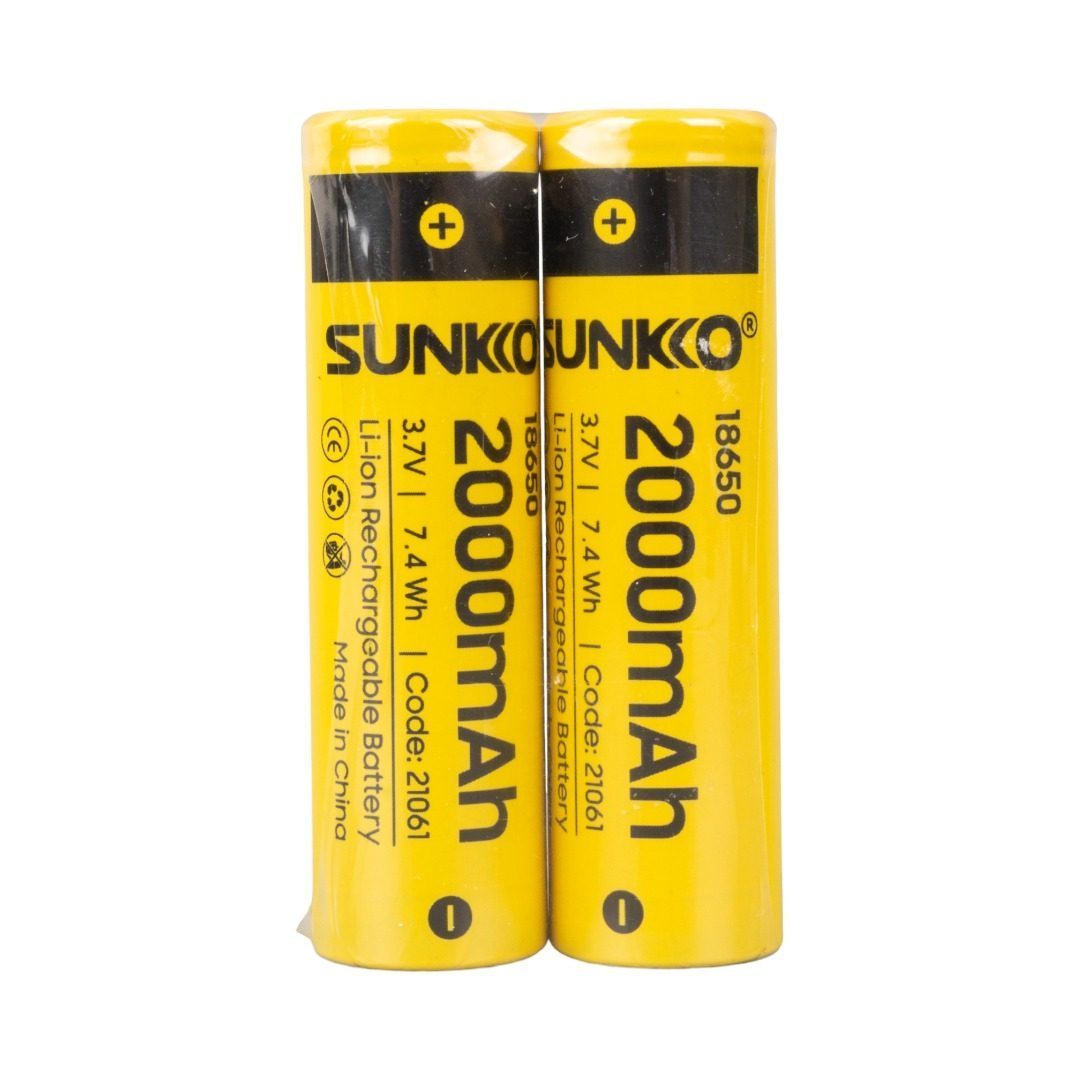 Sunkko 3.7 Volt 2000 Mah 18650 Şarj Edilebilir Pil (2li Paket) (4172)