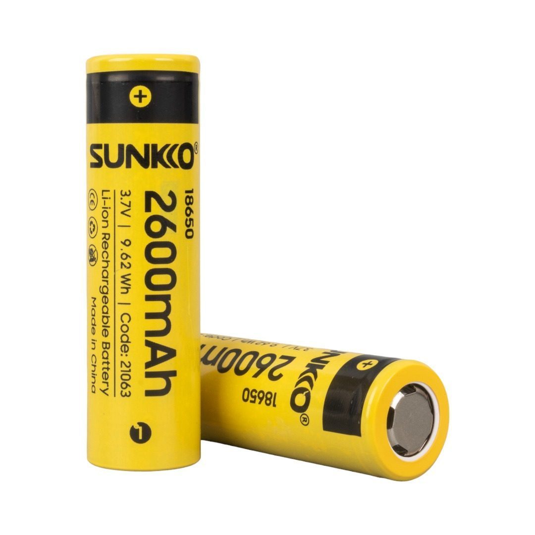 Sunkko 3.7 Volt 2600 Mah 18650 Şarj Edilebilir Pil (2li Paket) (4172)