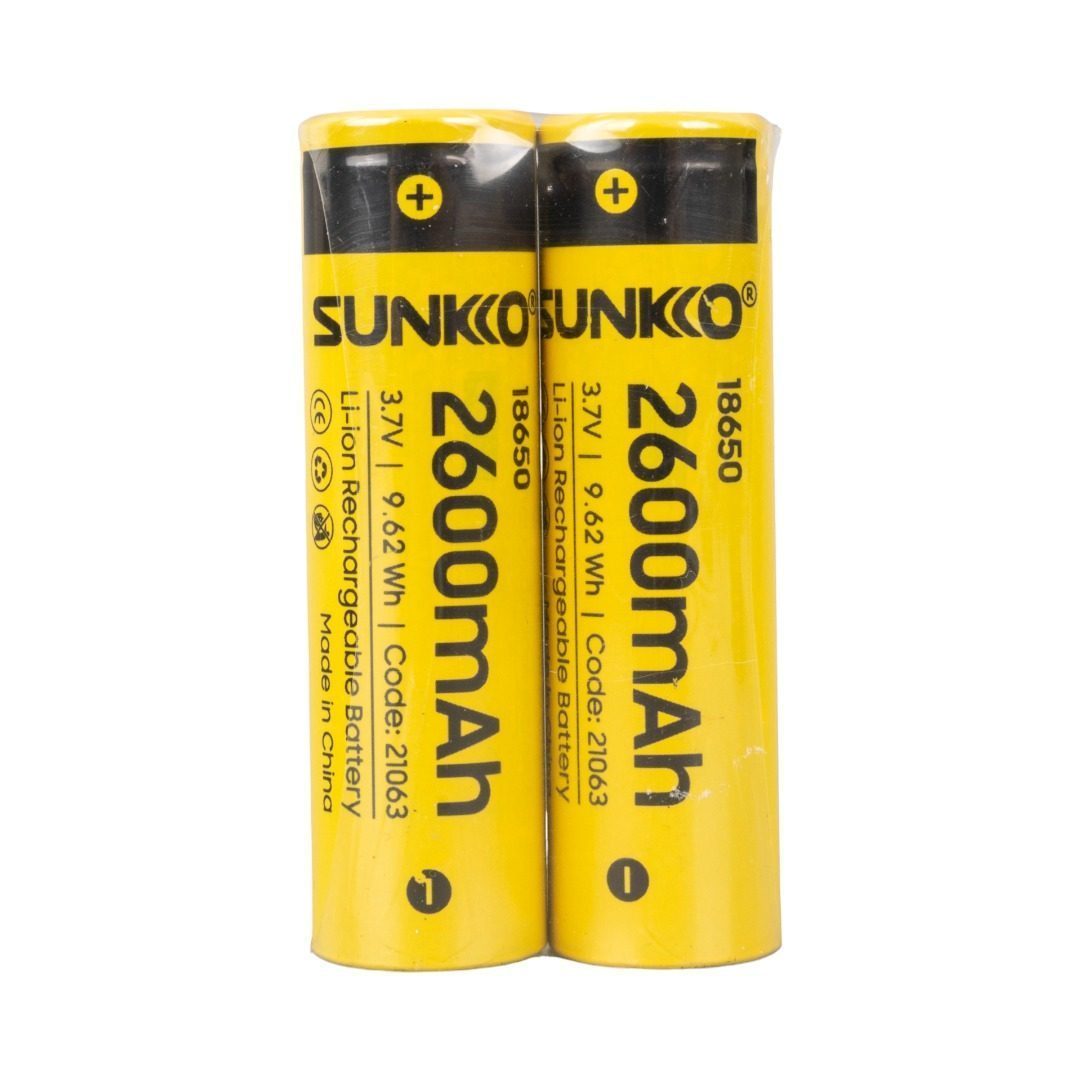 Sunkko 3.7 Volt 2600 Mah 18650 Şarj Edilebilir Pil (2li Paket) (4172)