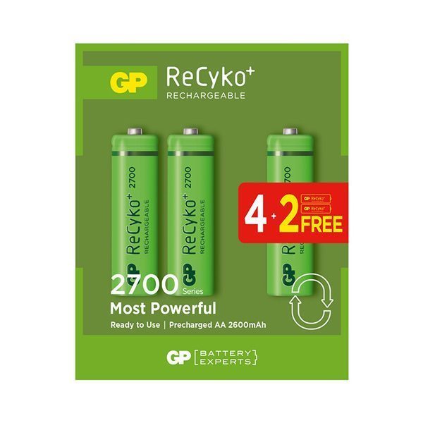 Gp Recyko 2600 Mah Aa Kalem 6lı Şarjlı Pil 4+2 Paket Fiyatı (4172)