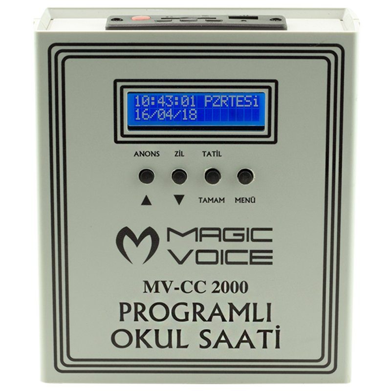 Magıcvoıce Mv-cc2000 Usb Duvar Tipi Prog Akıllı Dıgıtal Okul Zil Saati (6 Melodili) Çan Takılabilir (4172)