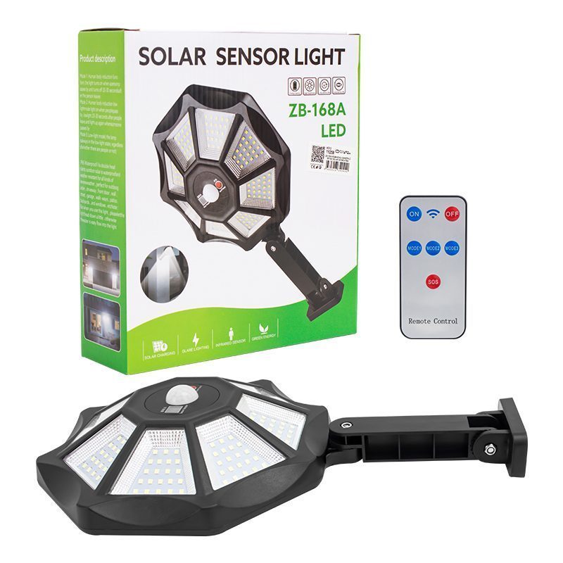 Zb-168a Kumandalı 3 Kademeli 168 Smd Ledli Sensörlü Beyaz Solar Aydınlatma (4172)