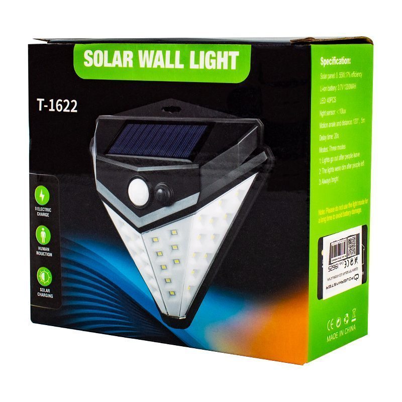 T-1622 40 Ledli 120* 5 Mt Görüş Açısı Solar Üçgen Tip Işıldak Fener (4172)