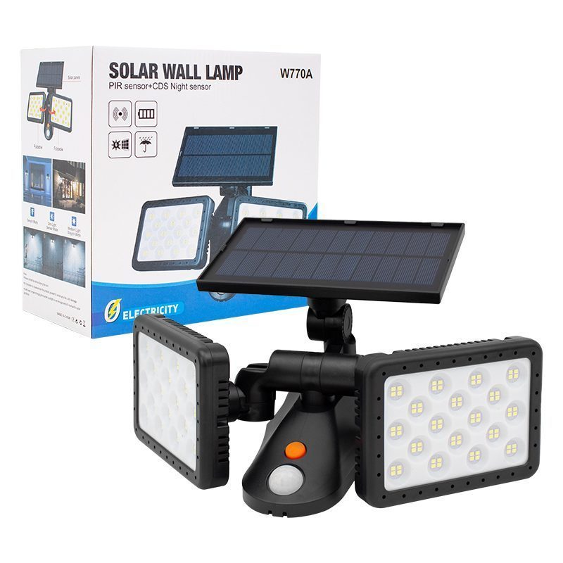 W770a Sensörlü 144 Smd Ledli Solar Aydınlatmalı Duvar Lambası (4172)