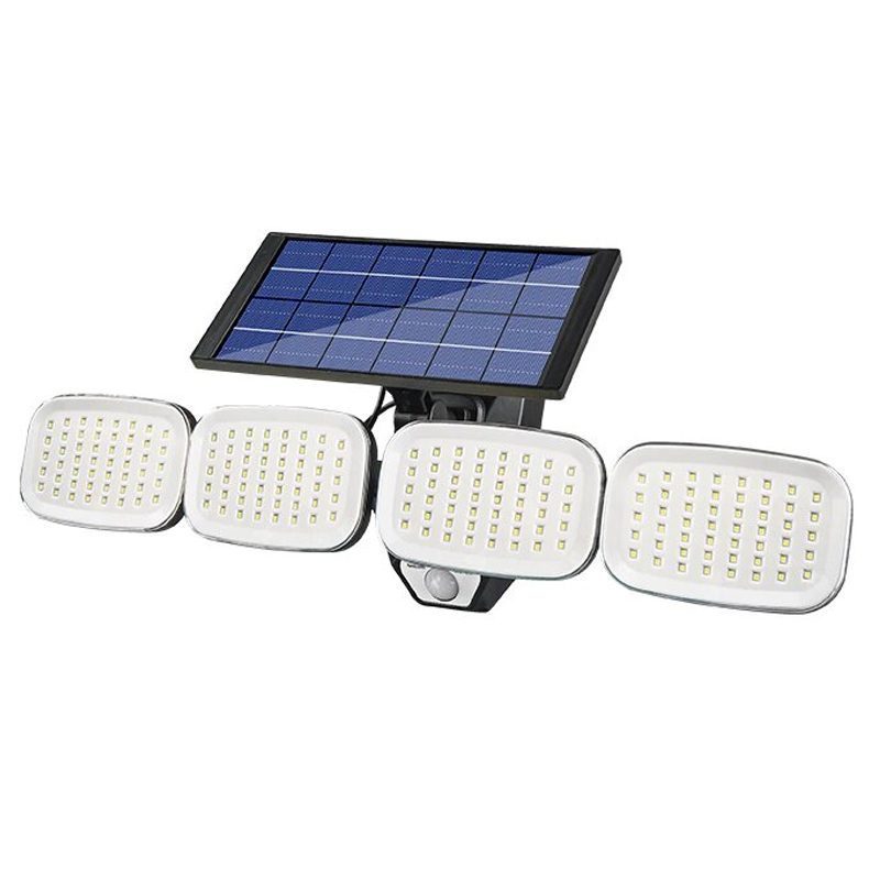 6 Volt -3 Watt Solar Panelli 4 Başlı Hareket Sensörlü 200 Smd Ledli Lamba (4172)