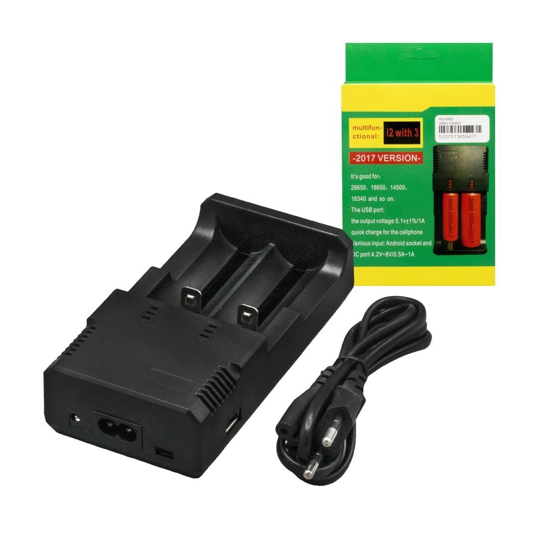 Narita Hd-8863 18650-26650-16340-14500-aa-aaa 4.2v Usb 600ma 2li Pil Şarj Cihazı (4172)