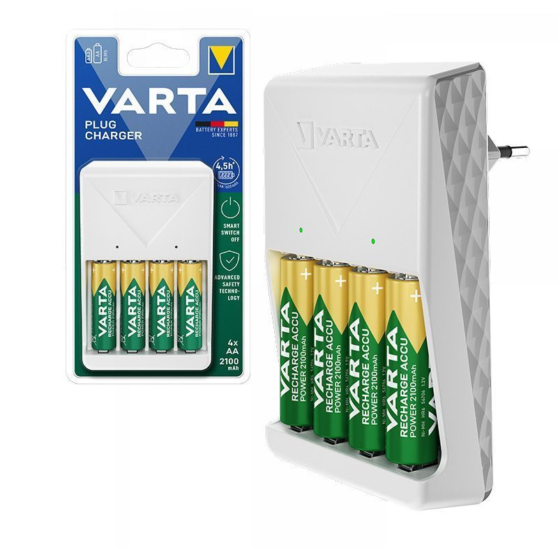 Varta 4xaa 2100 Mah Pilli Beyaz Plug Pil Şarj Cihazı (4172)