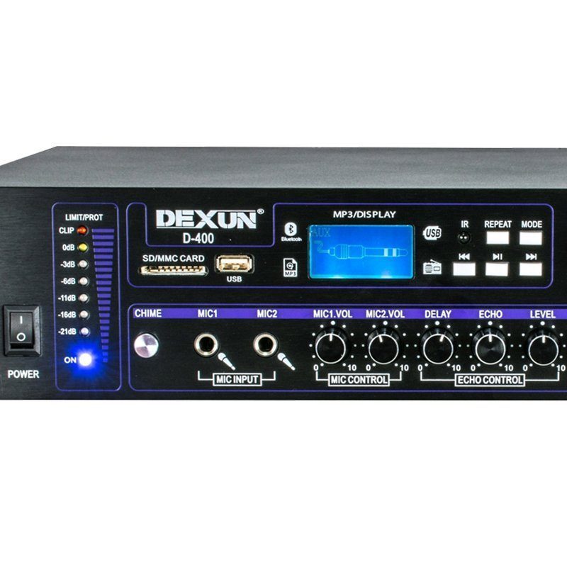 Dexun D-400 500 W 100v/70v/4-16 Ohm Usb/sd/bt 6 Bölgeli 3 Mik 3 Aux Girişli Trafolu Mıxer Anfi (4172)