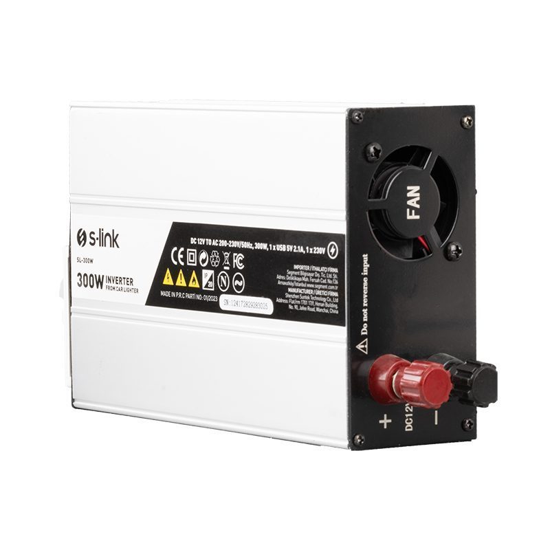 S-lınk Sl-300w 300w Dc12v-ac230v Çakmaktan Power Inverter (4172)