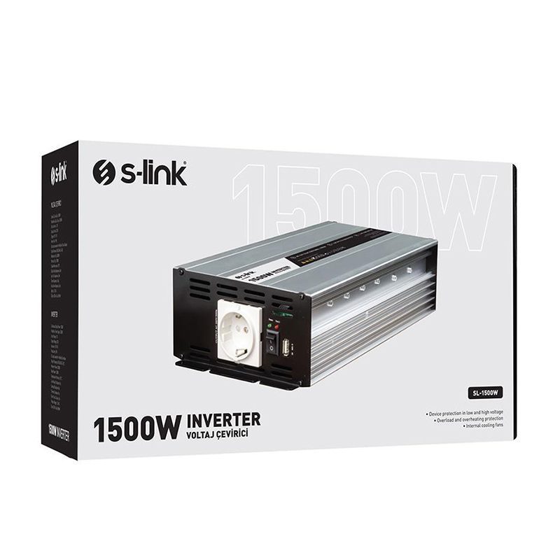 S-lınk Sl-1500w 1500w Dc12v-ac230v Inverter (4172)