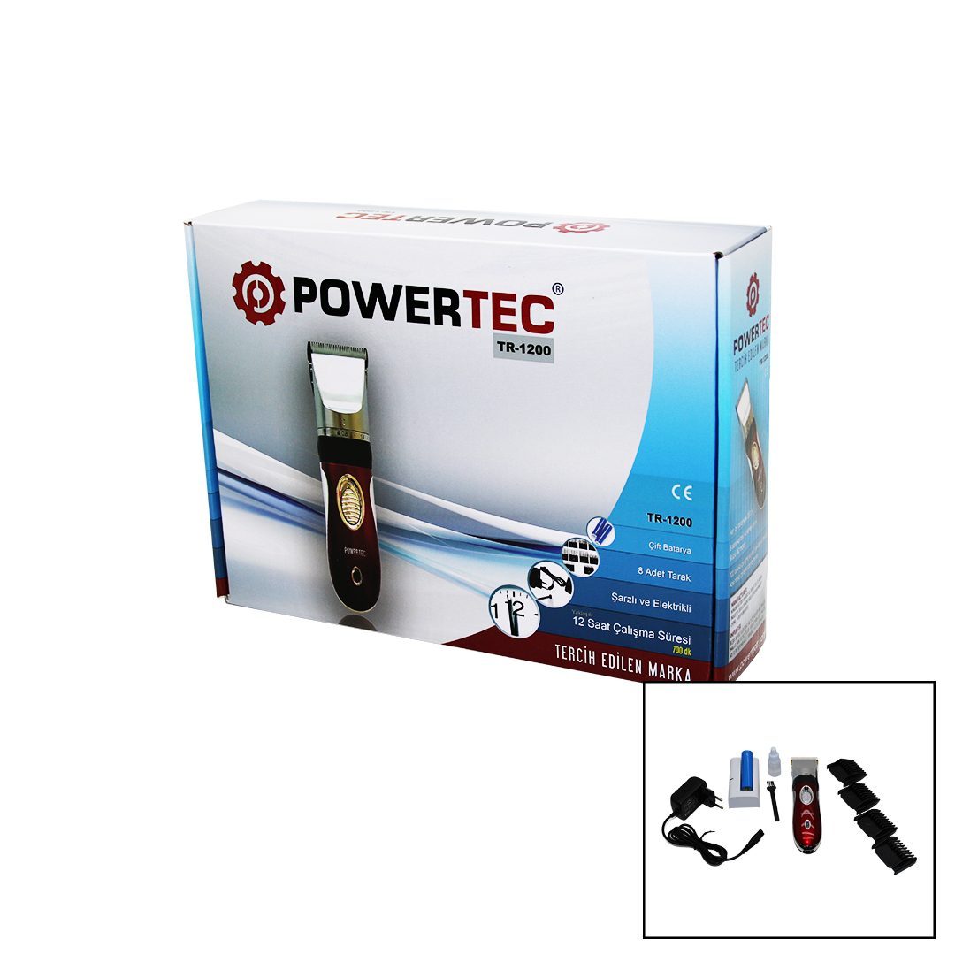 Powertec Tr-1200 Şarjlı Traş Makinası Yedek Bataryalı (4172)