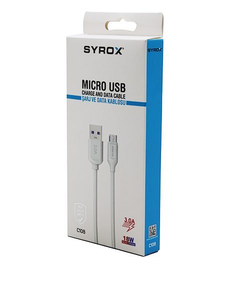 Mıcro Usb 3.0a 18w Quıck Mikro Samsung Şarj - Data Kablosu 1mt C108 (4172)